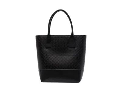 Pre-owned Bottega Veneta Women's  Intrecciato Embossed Leather Tote Bag In Black