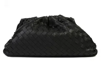 Pre-owned Bottega Veneta Women's  Intrecciato Pouch Bag In Black