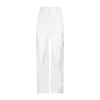 Bottega Veneta Popcorn White Leather Calf Pants In Nude & Neutrals