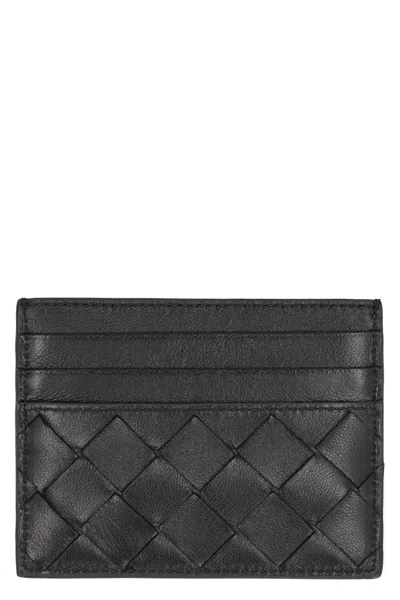 Bottega Veneta Women's  Leather Credit Card Case In Black