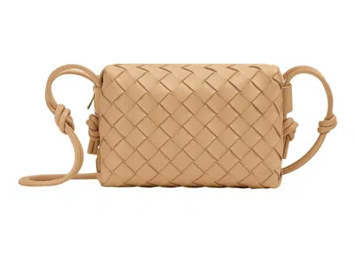 Pre-owned Bottega Veneta Women's  Loop Intrecciato Camera Bag Mini In Almond