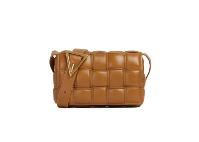 Pre-owned Bottega Veneta Women's  Padded Cassette Small Intreccio In Camel In Brown
