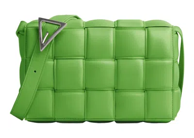 Pre-owned Bottega Veneta Women's  Padded Intreccio Cassette Crossbody Bag In Acid Green