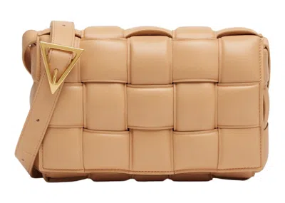 Pre-owned Bottega Veneta Women's  Padded Intreccio Cassette Crossbody Bag In Almond In Brown