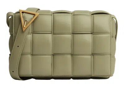 Pre-owned Bottega Veneta Women's  Padded Intreccio Cassette Crossbody Bag In Travertine In Brown