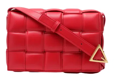 Pre-owned Bottega Veneta Women's  Padded Intreccio Cassette Crossbody In Red