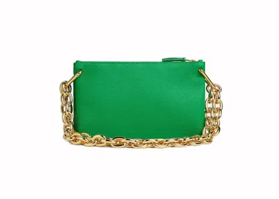 Pre-owned Bottega Veneta Women's  Parakeet Chain Pouch In Green