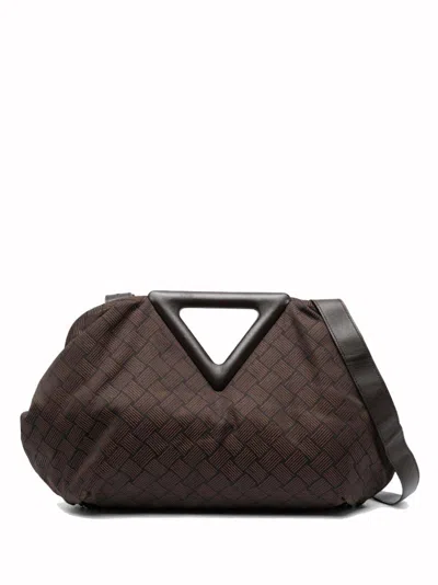 Pre-owned Bottega Veneta Women's  Point Triangle Handle Two Way Handbag In Fondant