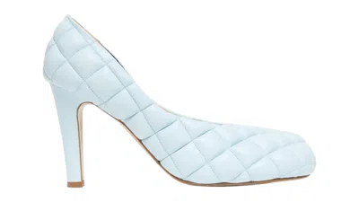 Pre-owned Bottega Veneta Women's  Quilted Pattern Leather Pumps Sneakers In Dream Blue