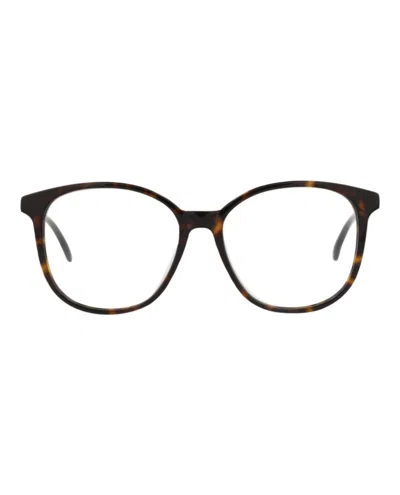 Pre-owned Bottega Veneta Women's  Roundframe Acetate Optical Frames In Avana Bronze Transparent (bv0137o/300016