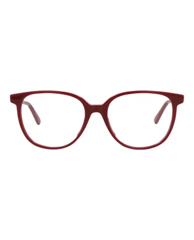 Pre-owned Bottega Veneta Women's  Roundframe Acetate Optical Frames In Burgundy Burgundy Transparent (bv1023o/3