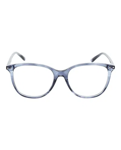 Pre-owned Bottega Veneta Women's  Roundframe Acetate Optical Frames In Grey Grey Transparent (bv0161o/30002456/
