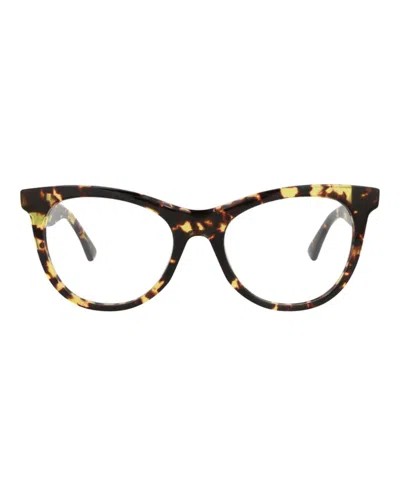 Pre-owned Bottega Veneta Women's  Roundframe Acetate Optical Frames In Havana Havana Transparent (bv1064o/30009
