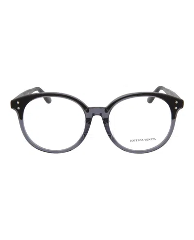 Pre-owned Bottega Veneta Women's  Roundframe Acetate Optical Glasses Optical Frames In Grey Grey Transparent (b