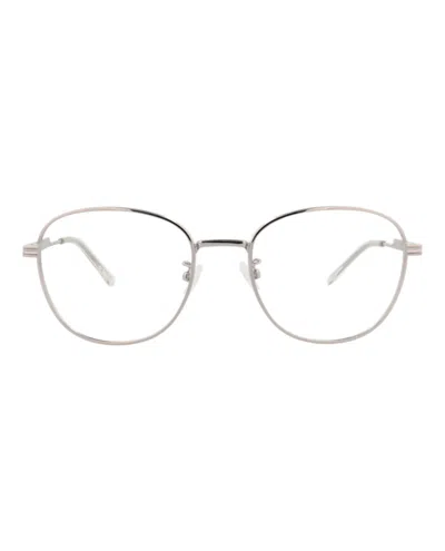 Pre-owned Bottega Veneta Women's  Roundframe Metal Optical Frames In Ruthenium Ruthenium Transparent (bv1044o/3