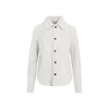 Bottega Veneta Pointed-collar Shearling Jacket In White