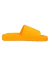 Bottega Veneta Embossed Rubber Slides In Orange