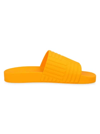 Bottega Veneta Women's  Slider In Orange Rubber Slippers
