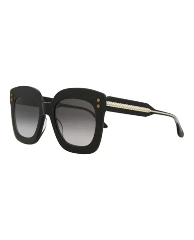 Pre-owned Bottega Veneta Women's  Square Sunglasses/30006513001) In Black/crystal/grey (bv0238s In Multi