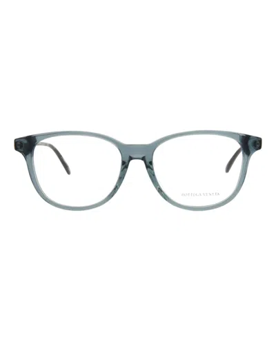 Pre-owned Bottega Veneta Women's  Squareframe Acetate Optical Frames In Grey Ruthenium Transparent (bv0136oa/30