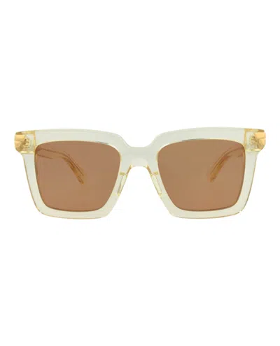Pre-owned Bottega Veneta Women's  Squareframe Acetate Sunglasses In Beige Beige Brown (bv1005s/30008310/005)