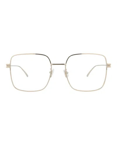 Pre-owned Bottega Veneta Women's  Squareframe Metal Optical Frames In Gold Gold Transparent (bv1049o/30008555/0