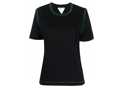 Pre-owned Bottega Veneta Women's  Stitch Detailed Crewneck Sweat-shirt T-shirt In Black