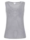 Bottega Veneta Striped Bustier Viscose Knit Tank Top In Blue