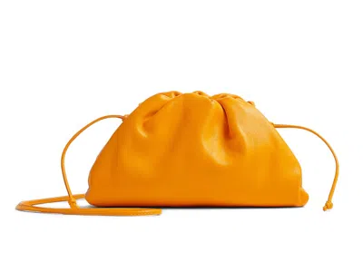 Pre-owned Bottega Veneta Women's  The Mini Pouch In Tangerine In Orange