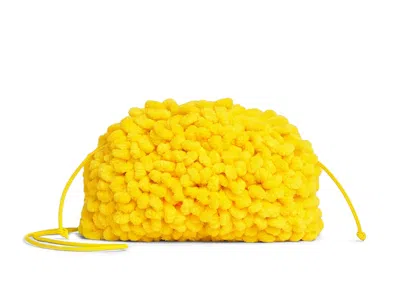 Pre-owned Bottega Veneta Women's  The Mini Pouch Mini Mop Effect In Lemon