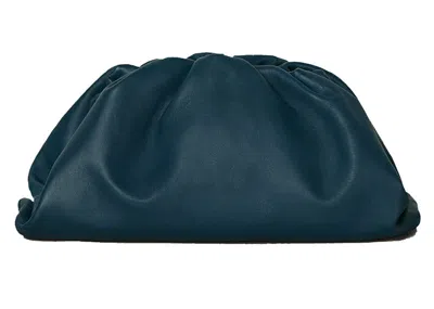 Pre-owned Bottega Veneta Women's  The Pouch Butter Calf In Deep Blue