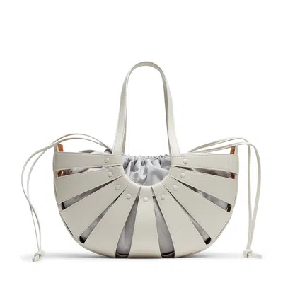 Pre-owned Bottega Veneta Women's  The Shell Medium Handbag In Grey