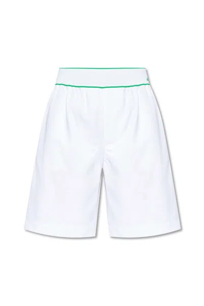 Pre-owned Bottega Veneta Women's  Tipped Cargo Shorts In White