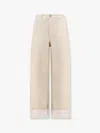 Bottega Veneta Stone Washed Jeans With Cuffs In White