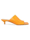Bottega Veneta Orange Stretch Heeled Sandals In Orange