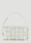 Bottega Veneta Brick Cassette Plisse Leather Shoulder Bag In White