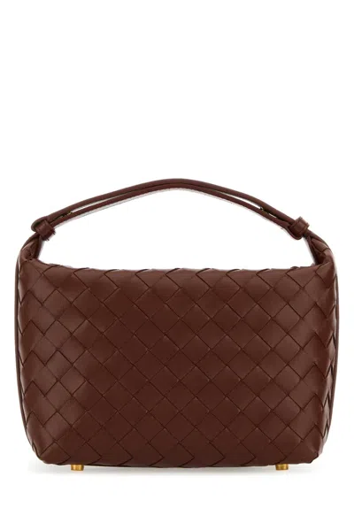 Bottega Veneta Women Brick Nappa Leather Mini Wallace Handbag In Red