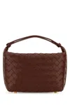 Bottega Veneta Women Brick Nappa Leather Mini Wallace Handbag In Red