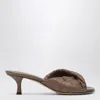 Bottega Veneta Mud Nappa Leather Blink Flat Sandals In Brown