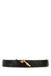 Bottega Veneta Cintura In Pelle Marrone Donna In Black