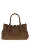 Bottega Veneta Women Brown Leather Small Pinacoteca Shopping Bag In Brown