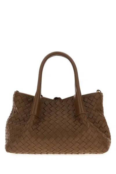 Bottega Veneta Women Brown Leather Small Pinacoteca Shopping Bag