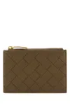 Bottega Veneta Women Brown Nappa Leather Intrecciato Card Holder In Brown