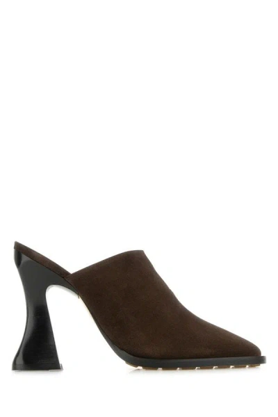 Bottega Veneta Women Brown Suede Cha-cha Mules