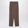 Bottega Veneta Women Brown Trousers In Wool Blend In Brown