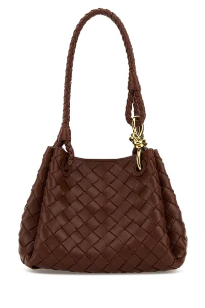 Bottega Veneta Women Bruck Leather Small Parachute Handbag In Red