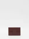 Bottega Veneta Women Burgundy Leather Cardholder