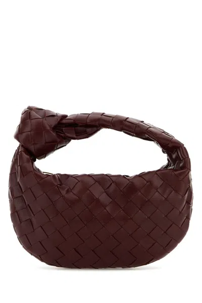 Bottega Veneta Women Burgundy Nappa Leather Mini Jodie Handbag In Red