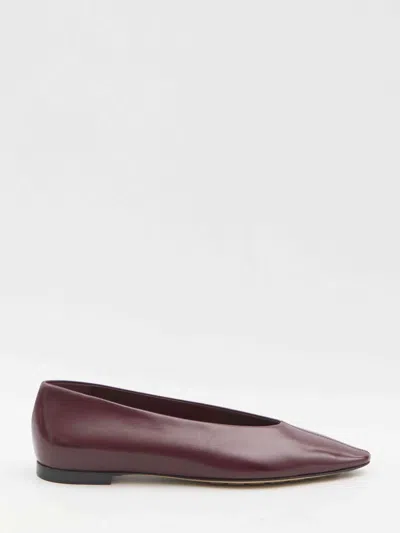 Bottega Veneta Women Burgundy Sofia Ballet Flats