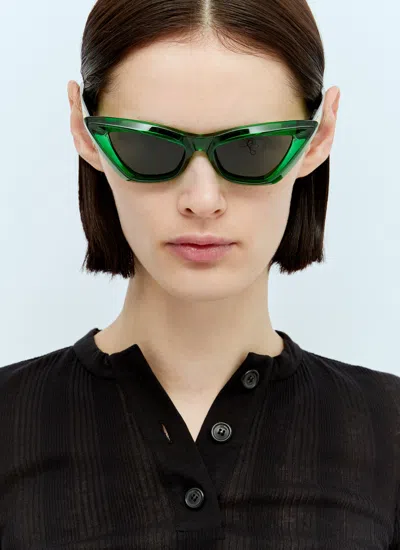 Bottega Veneta Womens Green Bv1101s Cat-eye Acetate Sunglasses In 010 Green Green Green